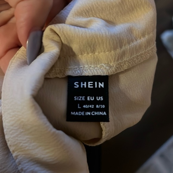 size large tan pants and strapless crop top set - Picture 7 of 8